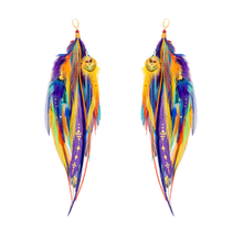 Load image into Gallery viewer, Earrings ⎱Long | Rooster, Emu, Peacock, Macaw