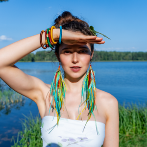 Earrings ⎱Long | Rooster, Emu, Peacock