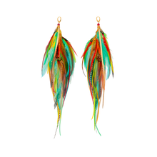 Load image into Gallery viewer, Earrings ⎱Long | Rooster, Emu, Peacock