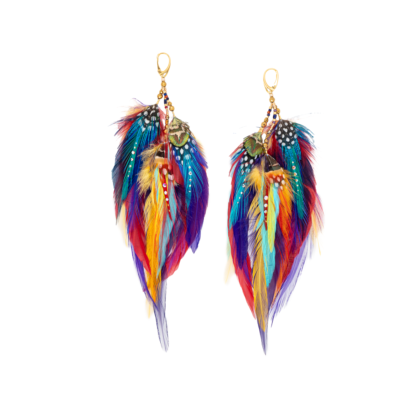 Earrings ⎱ Short-Medium | Rooster, Peacock, Pheasant, Guinea, Jungle cock