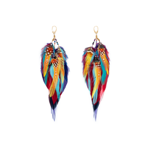 Earrings ⎱ Short-Medium | Rooster, Peacock, Pheasant, Guinea, Jungle cock