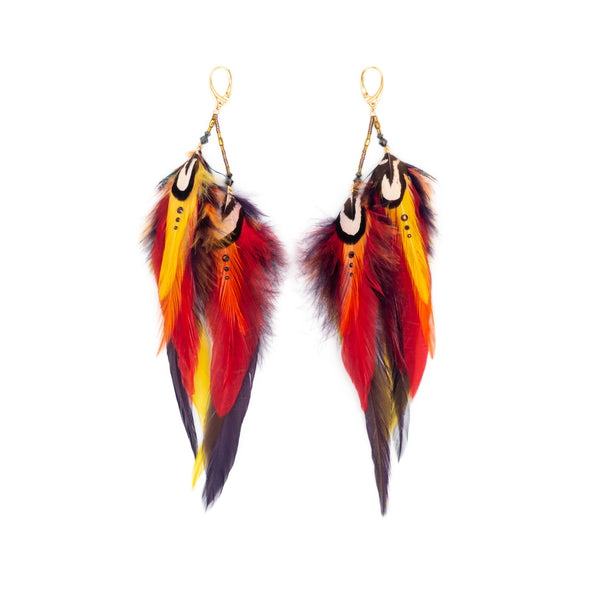 Earrings ⎱ Short | Rooster, Pheasant