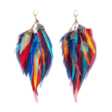 Load image into Gallery viewer, Earrings ⎱ Medium | Rooster, Peacock, Pheasant, Guinea, Jungle cock