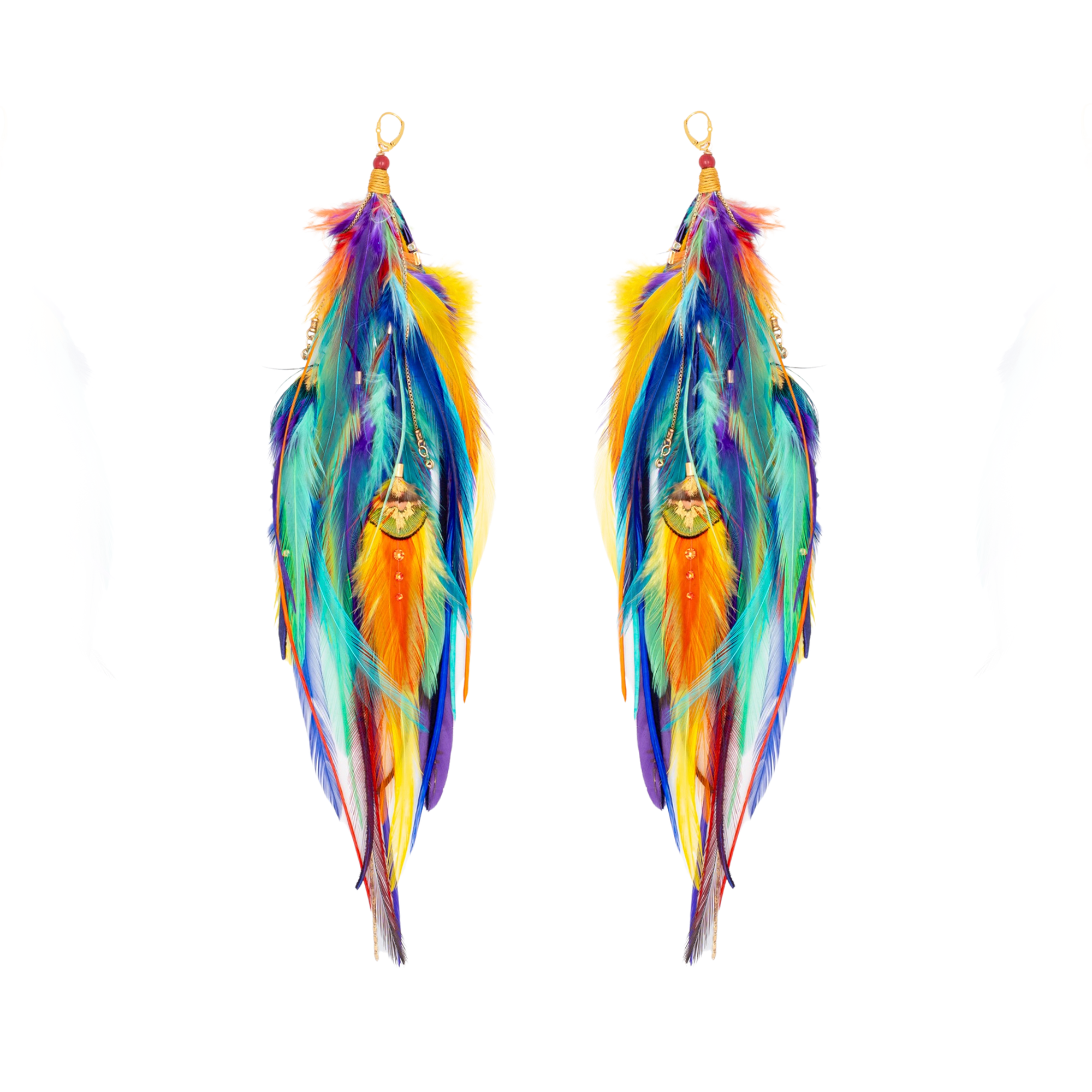 Earrings ⎱Long | Rooster, Emu, Peacock, Macaw
