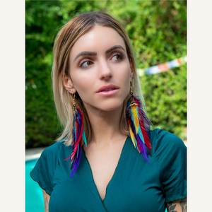 Earrings ⎱ Short-Medium | Rooster, Peacock, Pheasant, Guinea, Jungle cock