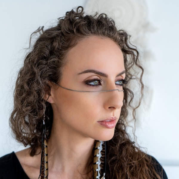 Face Chain ⎱ Tribal | Oxidized Sterling Silver