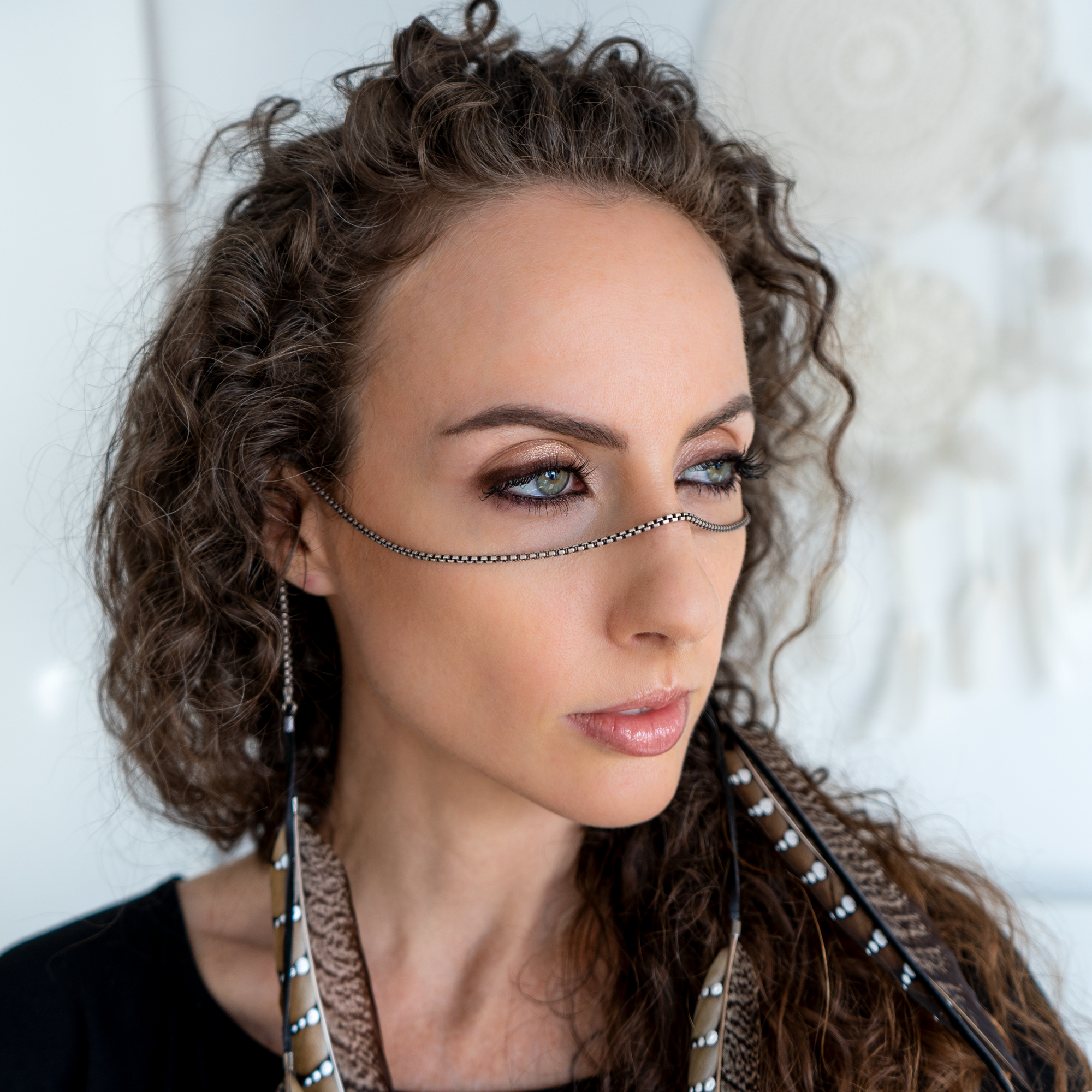 Face Chain ⎱ Tribal | Oxidized Sterling Silver