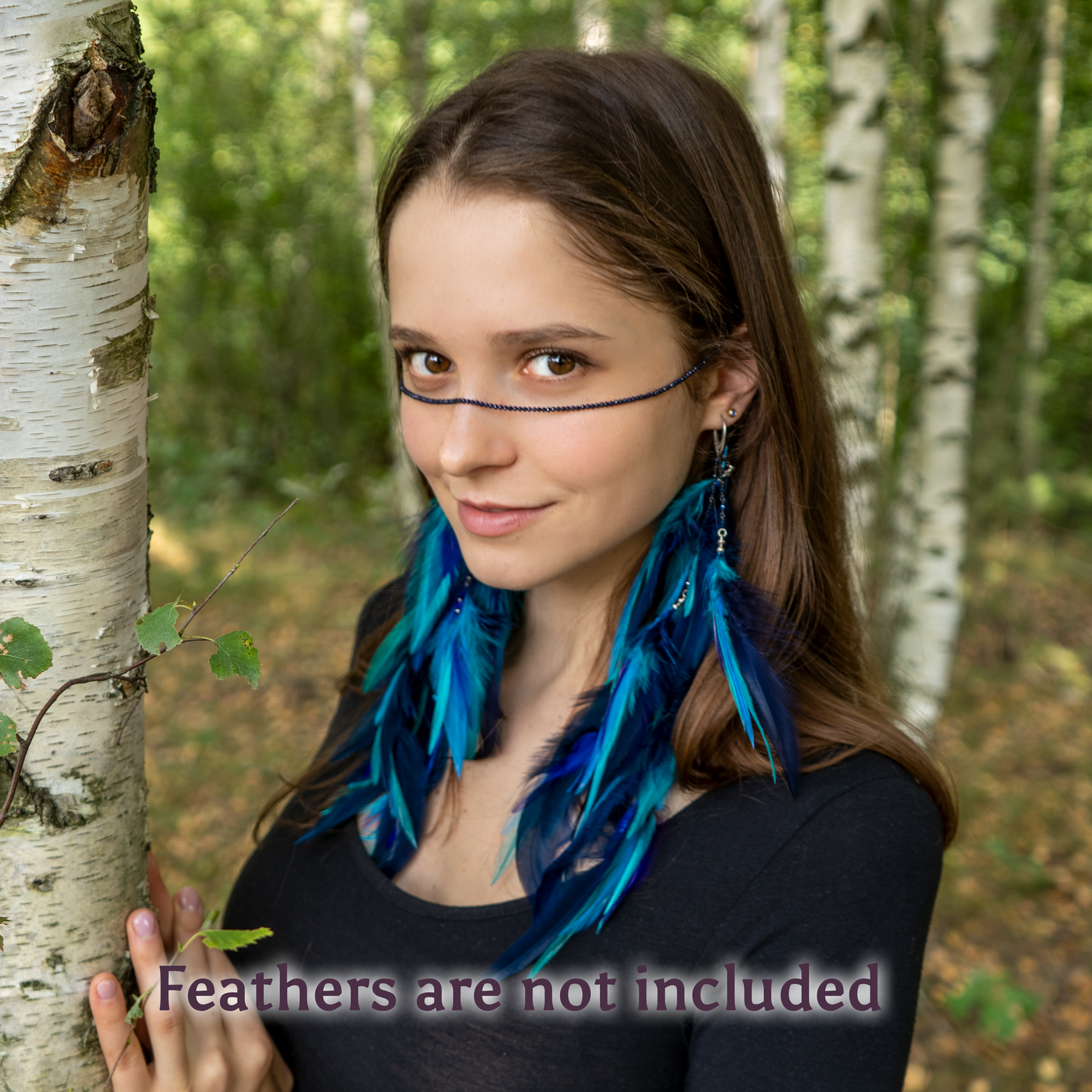 Clip-in Face Chain, Choker, Bracelet | No Feathers, Gems Only