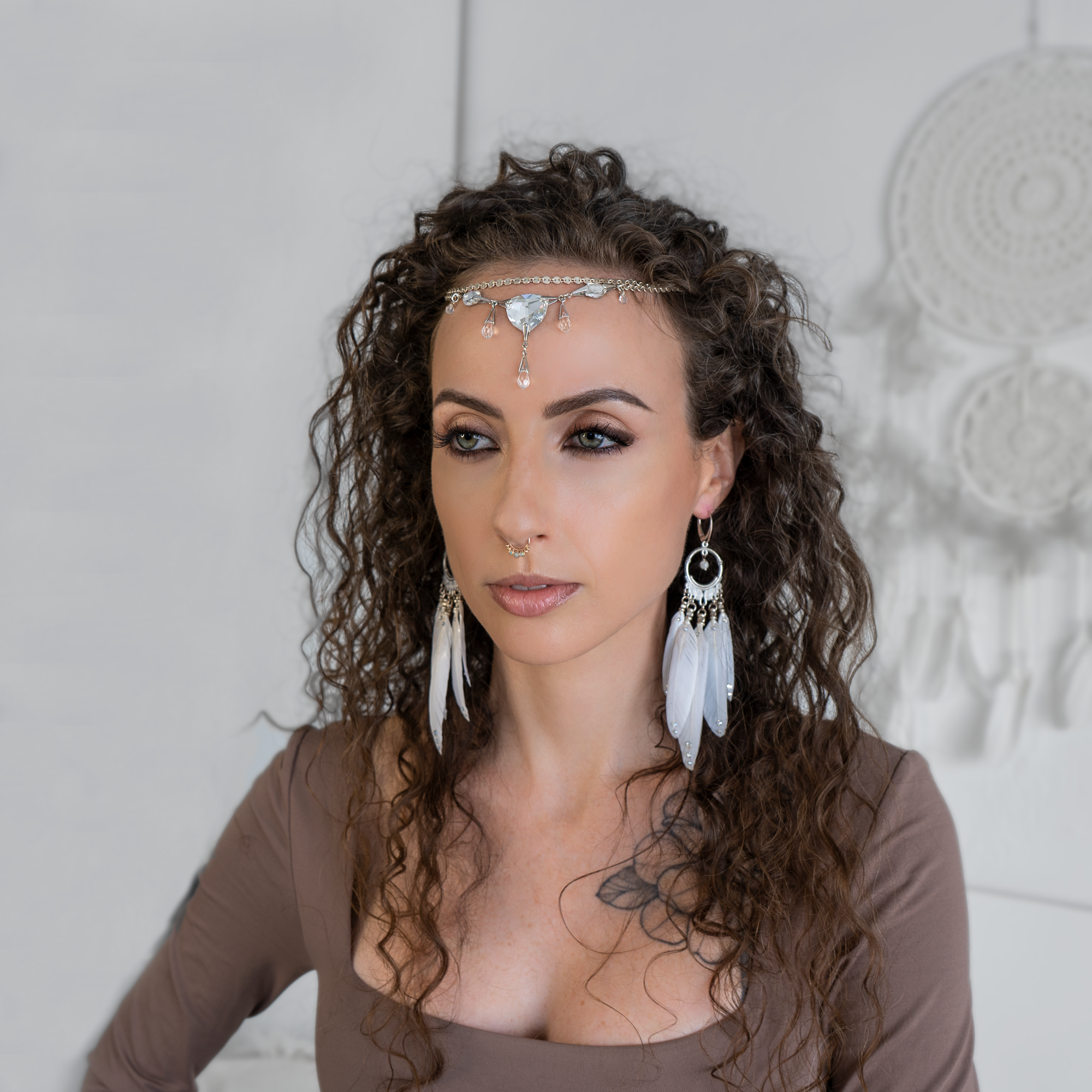 Luna | Swarovski Crystals, Sterling Silver Boho Chain