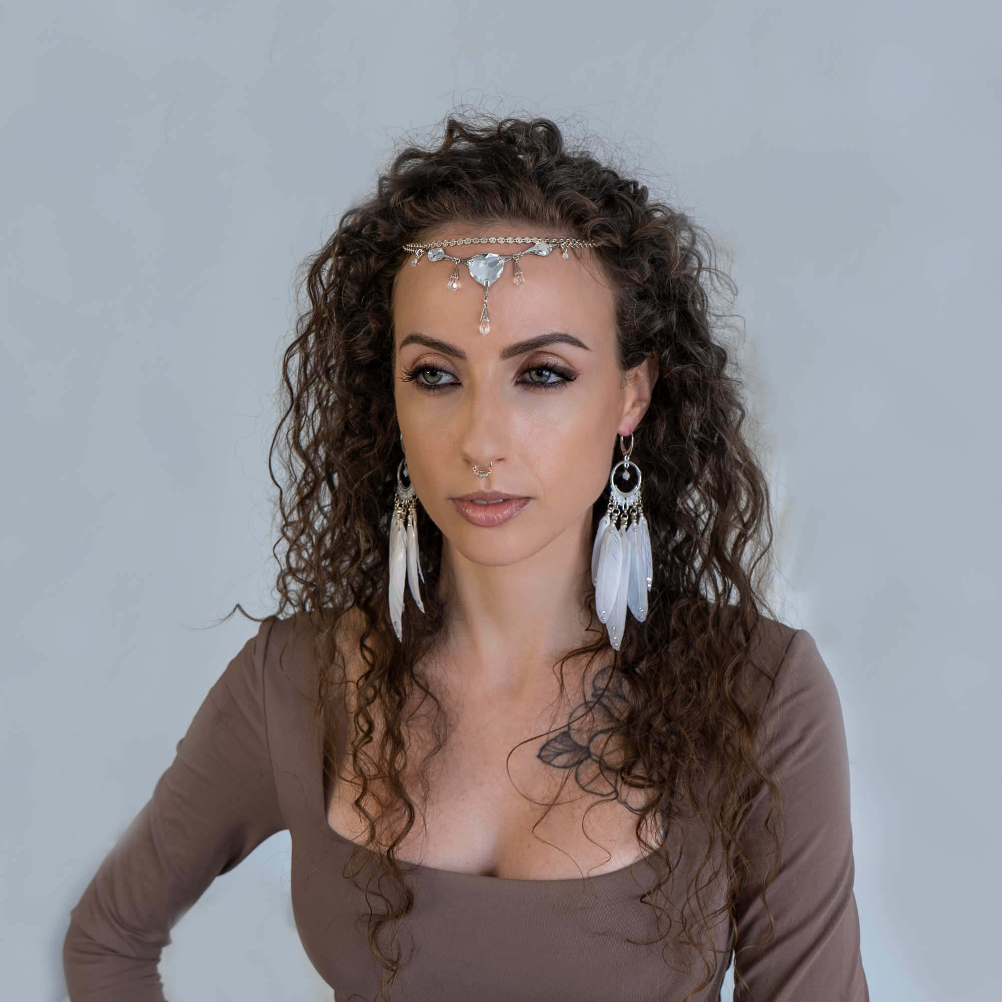 Luna | Swarovski Crystals, Sterling Silver Boho Chain